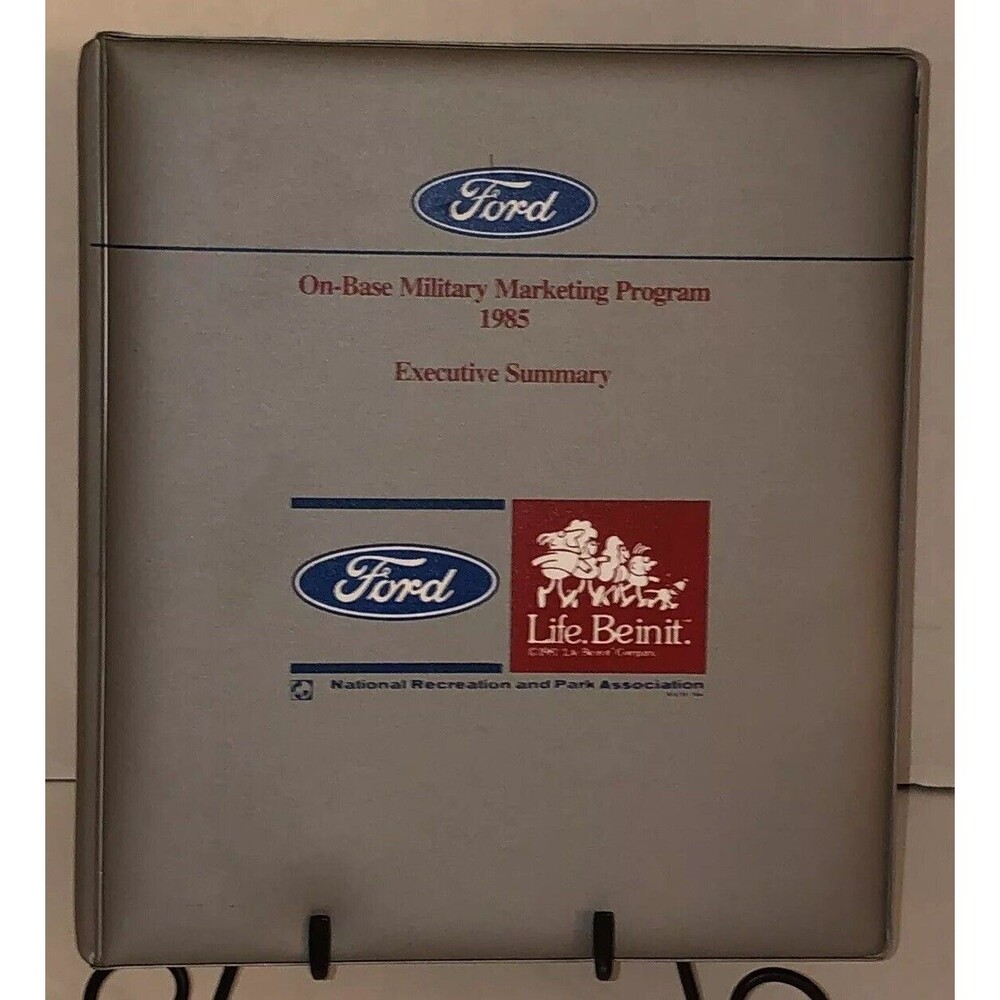 VTG FORD 1985 On Base Military Marketing Program Executive Summary BINDER EMPTY
